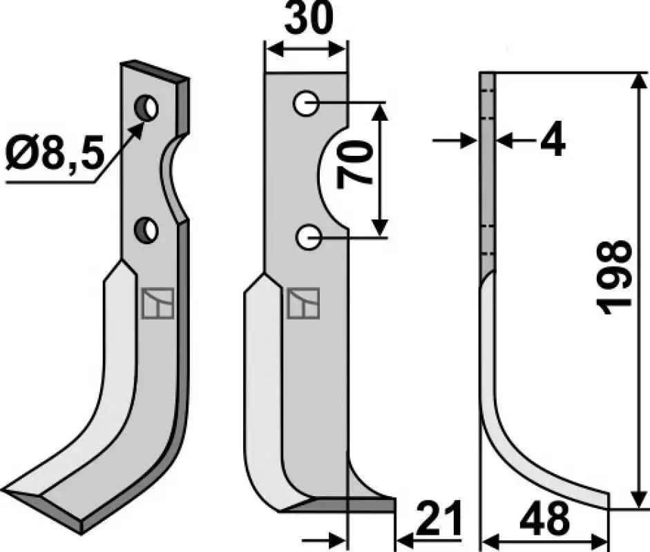 Fräsmesser 198x30mm, rechts